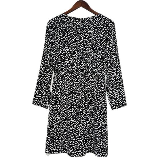J Crew Mercantile Black White Heart Print Long Sleeve Dress - Picture 4 of 7